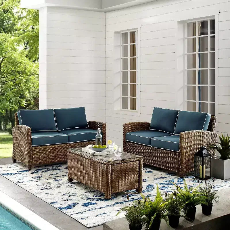Bradenton Ensemble de mobilier d'extérieur 3 pièces en osier - Crosley
