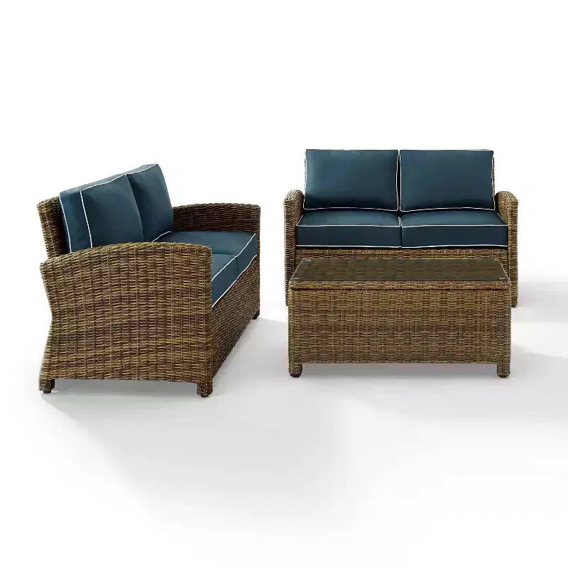 Bradenton Ensemble de mobilier d'extérieur 3 pièces en osier - Crosley