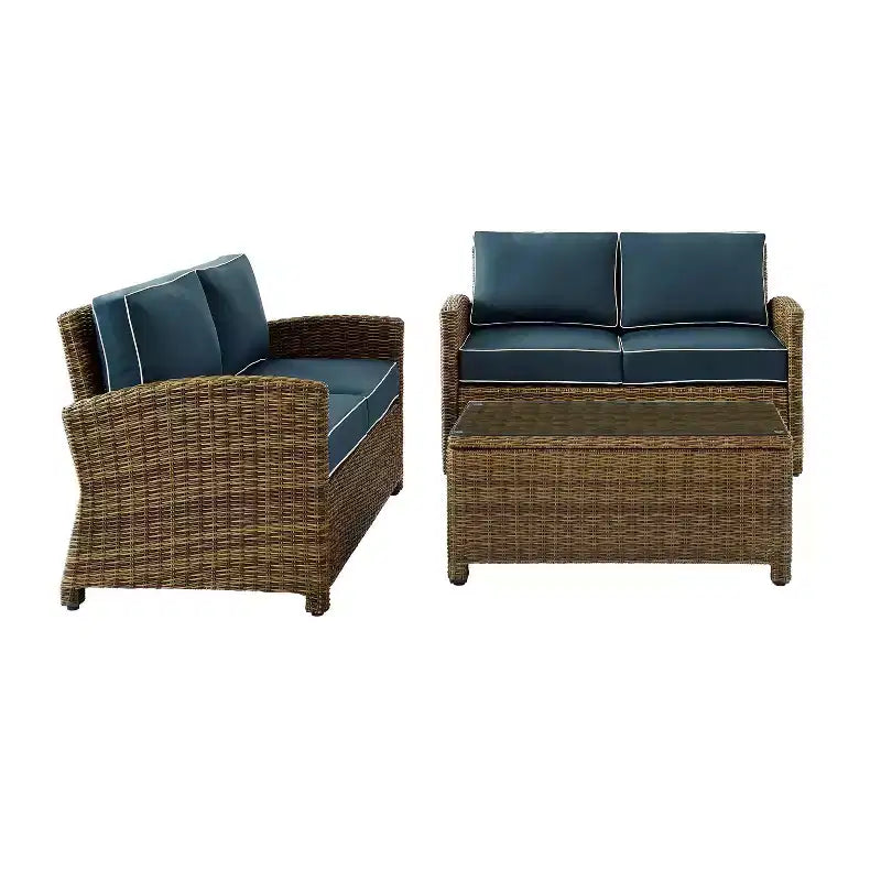 Bradenton Ensemble de mobilier d'extérieur 3 pièces en osier - Crosley