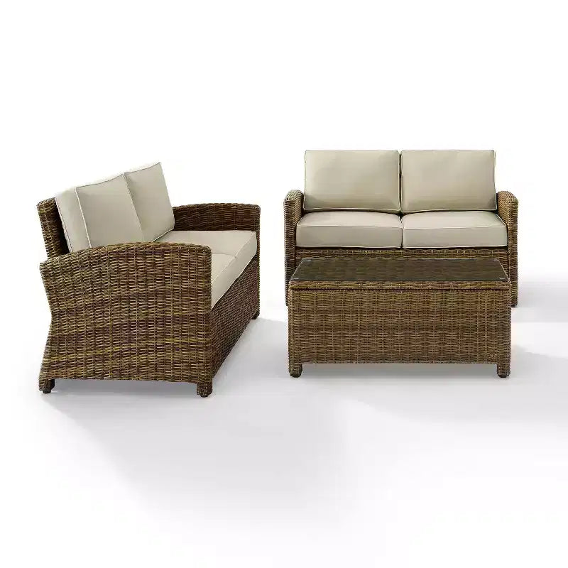 Bradenton Ensemble de mobilier d'extérieur 3 pièces en osier - Crosley