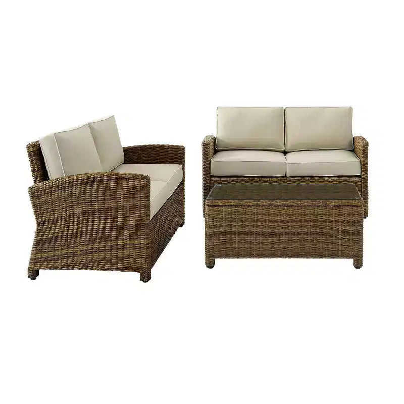 Bradenton Ensemble de mobilier d'extérieur 3 pièces en osier - Crosley