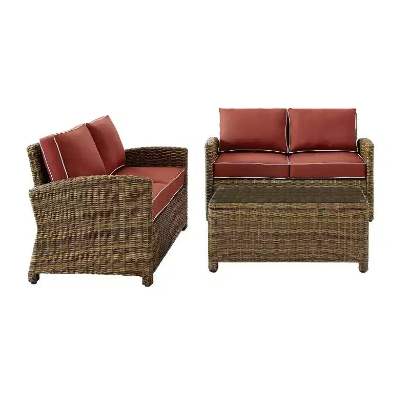 Bradenton Ensemble de mobilier d'extérieur 3 pièces en osier - Crosley