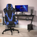 Flash Furniture X30 Gaming Chair Racing Computer Chair with Reclining Back, Slide-Out Footrest, and Transparent Roller Wheels