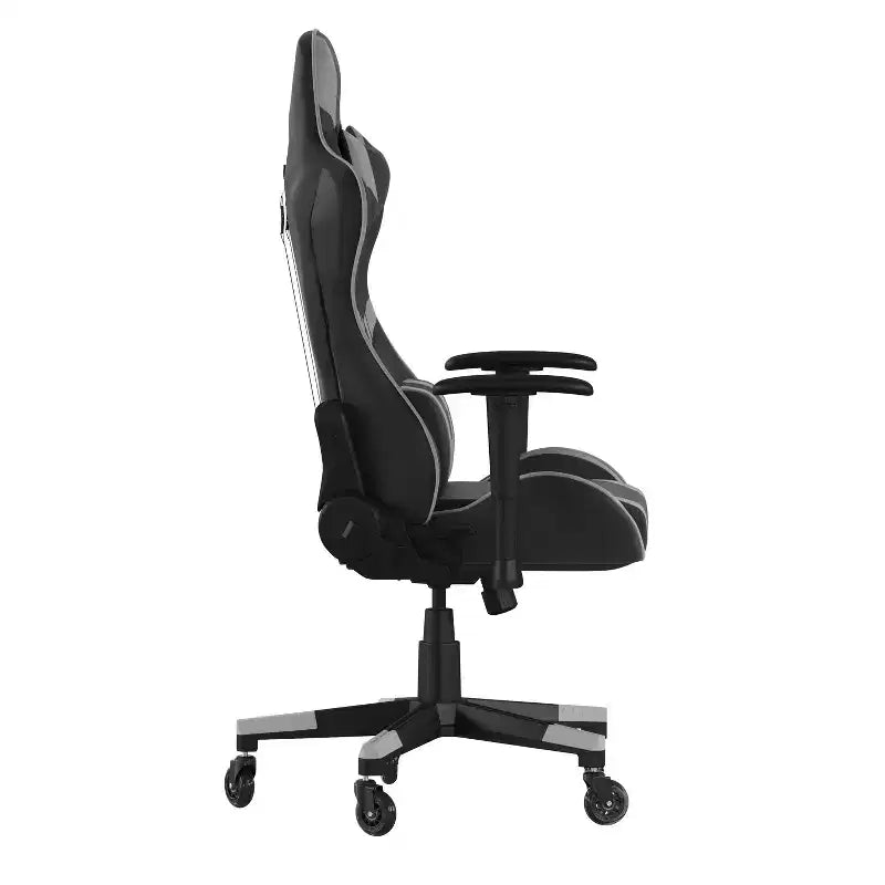 Chaise de bureau de jeu Flash Furniture X20, type baquet, pour ordinateur, réglable, avec dossier inclinable et roulettes transparentes