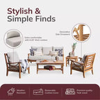 Sonoma Lane Alamo 5pc Teak Outdoor Conversation Set with Zippered Cushions