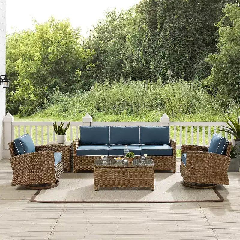 Crosley 5pc Bradenton Steel Outdoor Patio Conversation Furniture Set