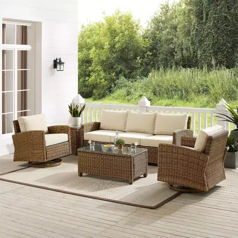 Crosley 5pc Bradenton Steel Outdoor Patio Conversation Furniture Set