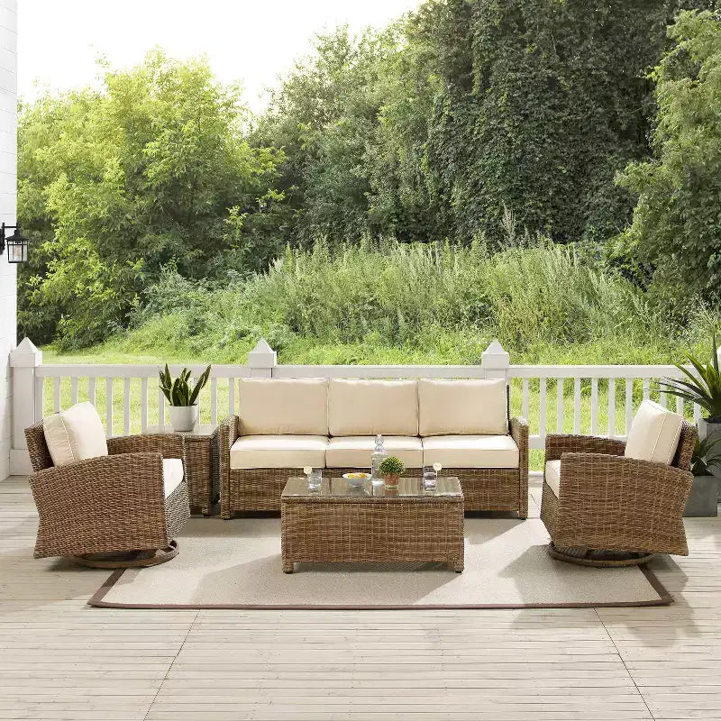 Crosley 5pc Bradenton Steel Outdoor Patio Conversation Furniture Set