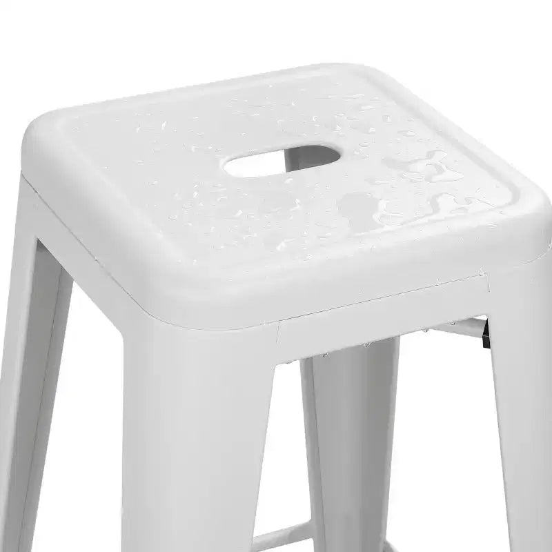 Yaheetech Lot de 4 Tabourets de Bar sans Dossier Empilables en Métal Hauteur Comptoir 61 cm Intérieur/Extérieur