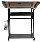 Emma and Oliver Adjustable Drawing and Drafting Table with Dual Wheel Casters