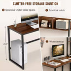 Bureau d'ordinateur d'angle en forme de L de 55 pouces avec étagère de rangement Costway