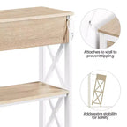 Yaheetech Vintage Wooden Console Table with 1 Drawer and 2 Open Shelves