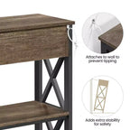 Yaheetech Vintage Wooden Console Table with 1 Drawer and 2 Open Shelves