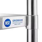 Tables en acier inoxydable GRIDMANN avec étagère inférieure, tables de travail et de préparation de cuisine commerciale NSF pour restaurant et maison