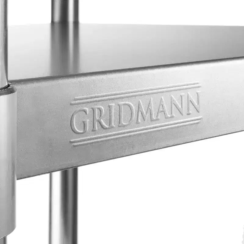 Tables en acier inoxydable GRIDMANN avec étagère inférieure, tables de travail et de préparation de cuisine commerciale NSF pour restaurant et maison