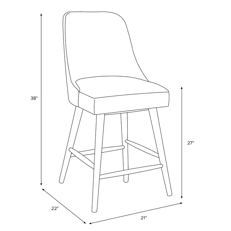 27 Geller Counter Height Barstool with Footrest in Textured Linen - Threshold