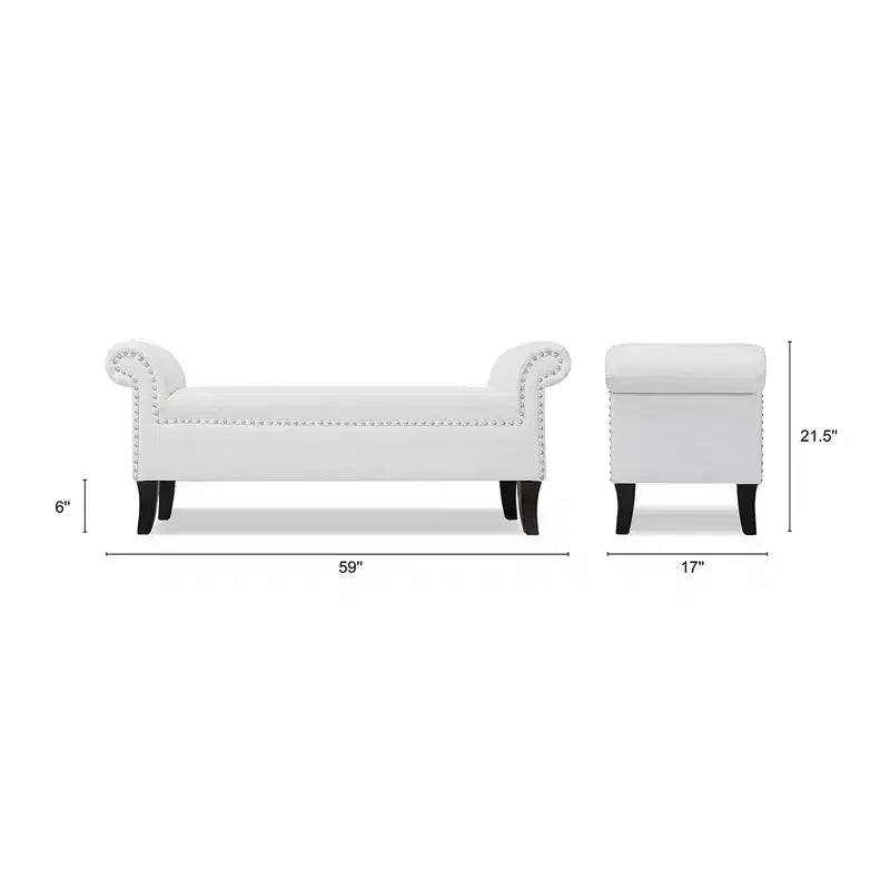 Banc d'appoint d'entrée Jennifer Taylor Home Kathy avec accoudoirs roulés