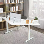 Costway Electric Sit Stand Desk Frame Dual-motor Height-adjustable Standing Desk Base with 3 Memory Positions & Touch Control Panel Home Office