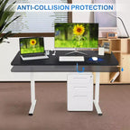 Costway Electric Sit Stand Desk Frame Dual-motor Height-adjustable Standing Desk Base with 3 Memory Positions & Touch Control Panel Home Office