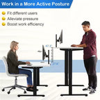 Costway Electric Sit Stand Desk Frame Dual-motor Height-adjustable Standing Desk Base with 3 Memory Positions & Touch Control Panel Home Office
