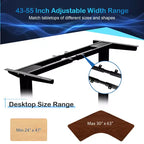 Costway Electric Sit Stand Desk Frame Dual-motor Height-adjustable Standing Desk Base with 3 Memory Positions & Touch Control Panel Home Office