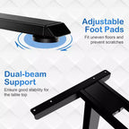Costway Electric Sit Stand Desk Frame Dual-motor Height-adjustable Standing Desk Base with 3 Memory Positions & Touch Control Panel Home Office