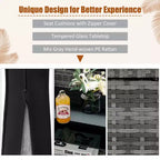 Costway Ensemble de Meubles de Jardin en Rotin 4 Pièces Canapé Ottoman Coussins pour Terrasse Jardin Blanc/Gris/Noir