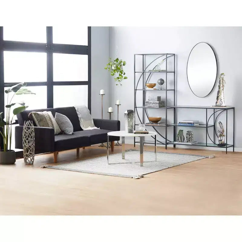 Contemporary Wood Oval Wall Mirror  Olivia & May