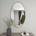 Contemporary Wood Oval Wall Mirror  Olivia & May