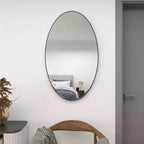 Contemporary Wood Oval Wall Mirror  Olivia & May