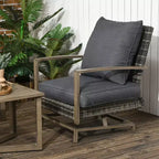 Ensemble de meubles de patio Outsunny, ensemble de conversation de jardin 4 pièces en rotin avec 2 fauteuils à bascule, coussins, canapé et table basse