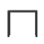 Merrick Lane All-Weather Indoor/Outdoor Square Patio Dining Table for 4 with Steel Frame and Poly Resin Slatted Top - Black