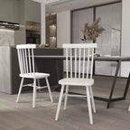 Emma et Oliver - Ensemble de chaises de salle à manger sans accoudoirs en bois massif de qualité supérieure avec dossier à barreaux, sièges profilés et patins de protection en feutre