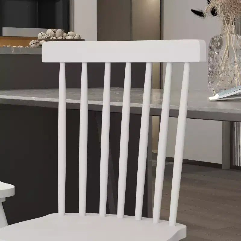 Emma et Oliver - Ensemble de chaises de salle à manger sans accoudoirs en bois massif de qualité supérieure avec dossier à barreaux, sièges profilés et patins de protection en feutre