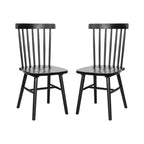 Emma and Oliver Set of Premium Solid Wood Spindle Back Armless Dining Chairs with Saddle Seats and Felt Floor Protectors