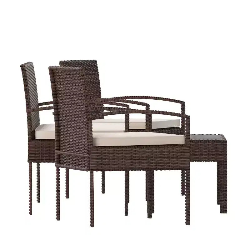 Flash Furniture Aransas Series 4 Piece Patio Set with Steel Frame and Cushions