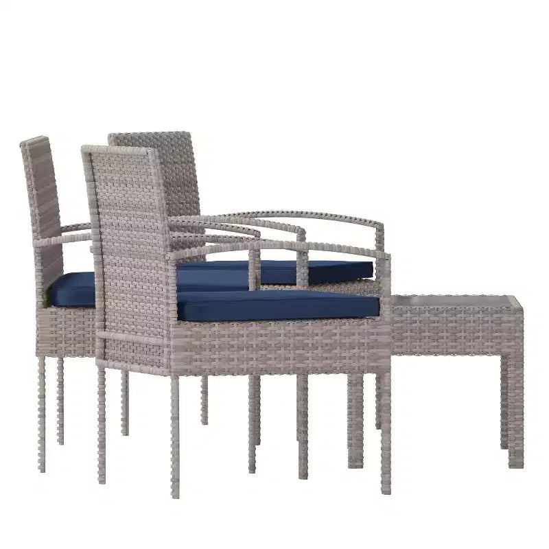 Flash Furniture Aransas Series 4 Piece Patio Set with Steel Frame and Cushions