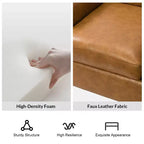 Fauteuil Gianluigi en similicuir végane de transition avec clous décoratifs et pieds en bois massif pour la chambre et le salon | ART OF LIVING DESIGNS