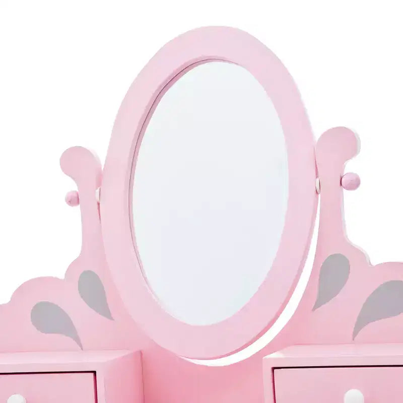Coiffeuse pour enfant en bois Raiponce Fantasy Fields avec tabouret, rangement et miroir