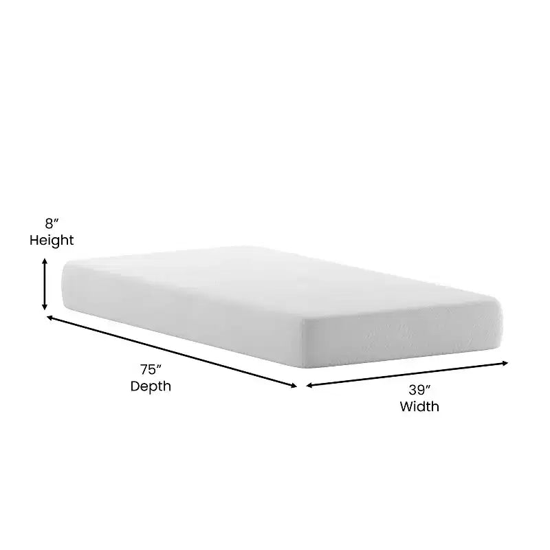 Matelas en mousse à mémoire de forme Merrick Lane CertiPUR-US infusé de charbon de bois et de gel rafraîchissant au thé vert
