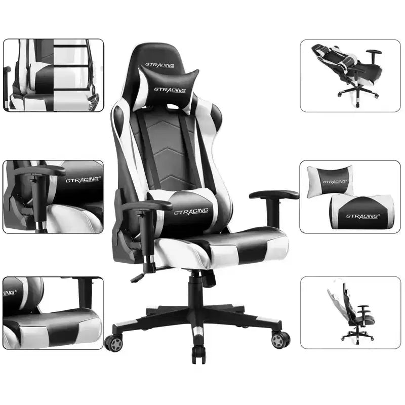 Gaming Office Chair PU Leather with Adjustable Headrest and Lumbar Pillow - GTRACING