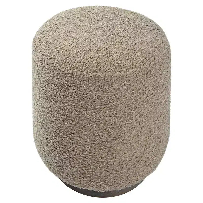 Uttermost Avila 16 Wide Wooden Base and Latte Fabric Ottoman