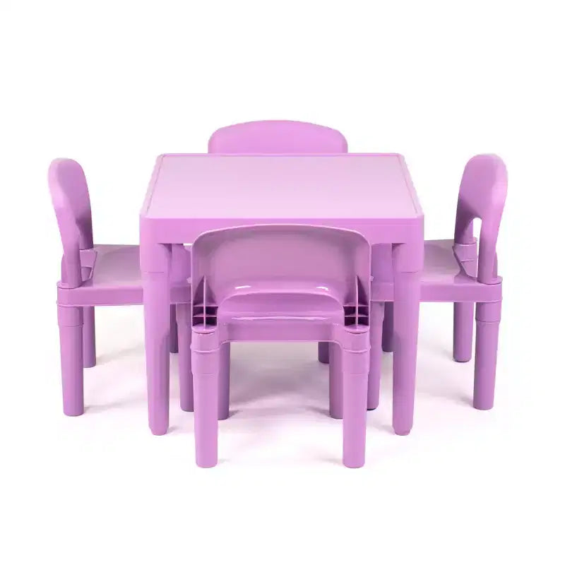 5pc Kids' Lightweight Plastic Table and Chair Set - Humble Crew