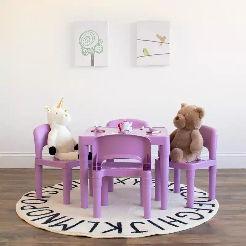 5pc Kids' Lightweight Plastic Table and Chair Set - Humble Crew
