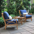 Sonoma Lane Alamo 3pc Teak Outdoor Chat Set with Zippered Cushions