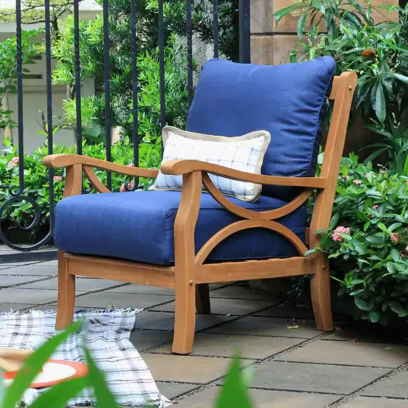 Sonoma Lane Alamo 3pc Teak Outdoor Chat Set with Zippered Cushions