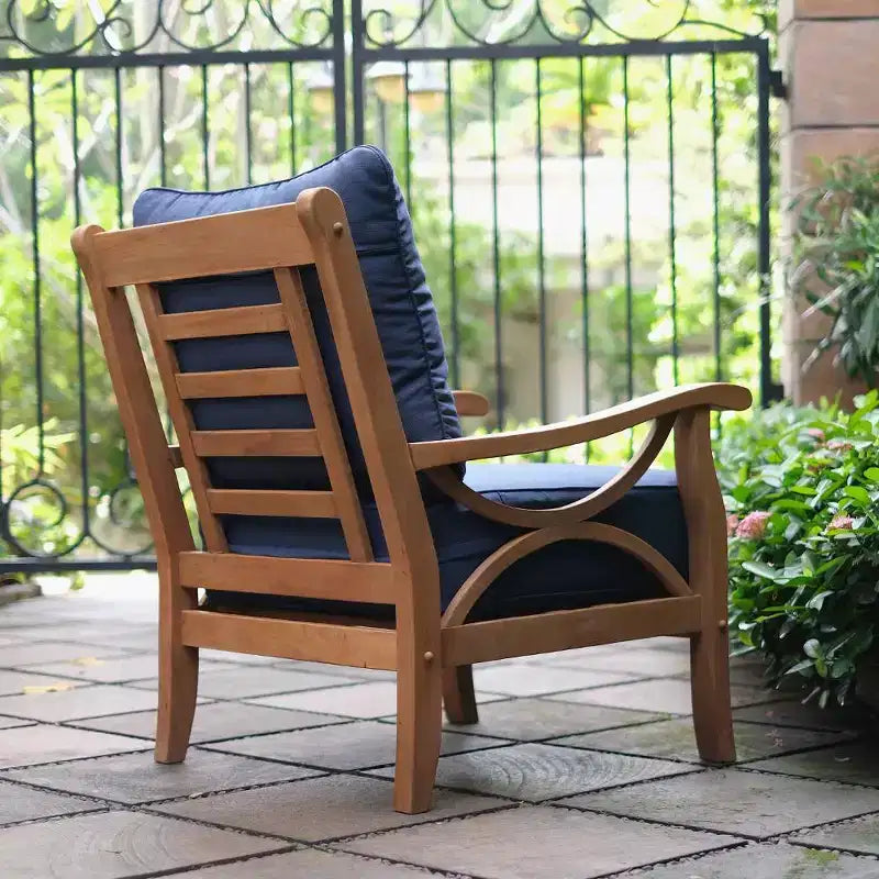 Sonoma Lane Alamo 3pc Teak Outdoor Chat Set with Zippered Cushions
