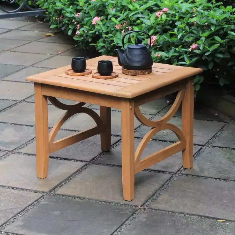 Sonoma Lane Alamo 3pc Teak Outdoor Chat Set with Zippered Cushions