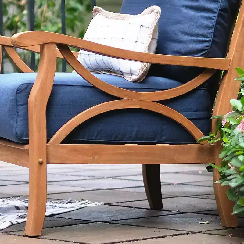 Sonoma Lane Alamo 3pc Teak Outdoor Chat Set with Zippered Cushions