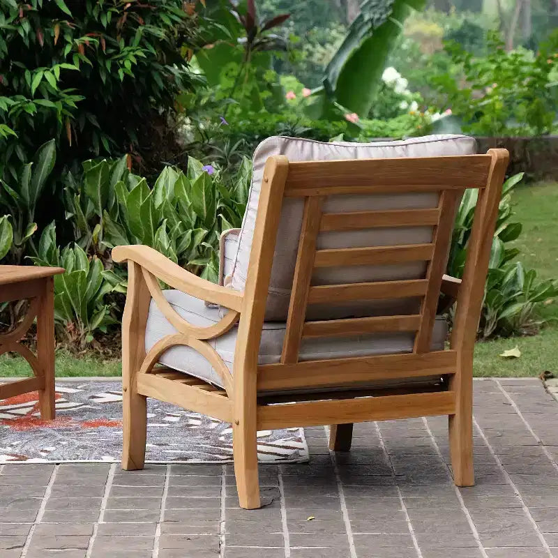 Sonoma Lane Alamo 3pc Teak Outdoor Chat Set with Zippered Cushions